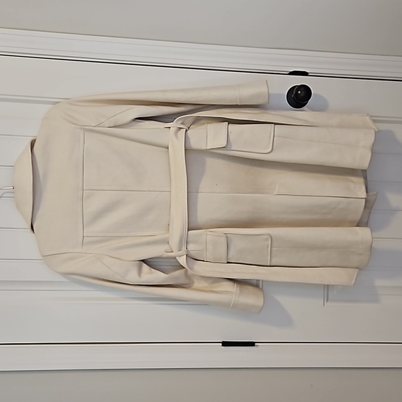 Women's Ivory Pea coat Size XS - Picture 4 of 7